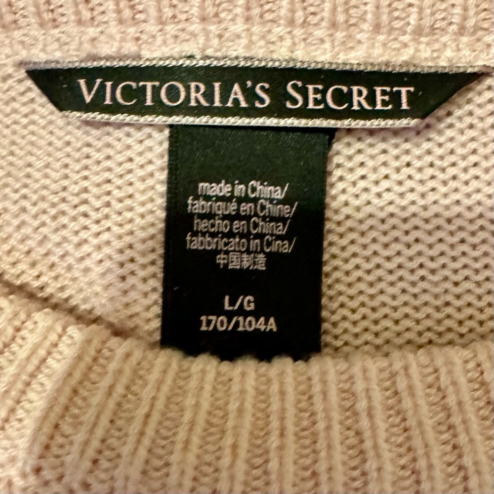 Victoria’s Secret LOVE Sweater Pink Knit Pullover Large - Picture 6 of 6